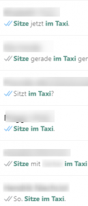 Suche im Whatsapp nach "Sitze im Taxi"